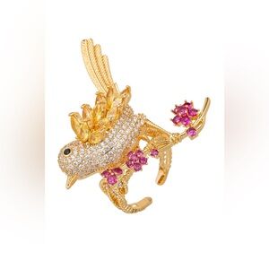 Eye Candy Birdie 18K Gold Plated CZ Adjustable Ring